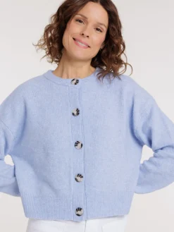 Gilet boutonné col rond femme