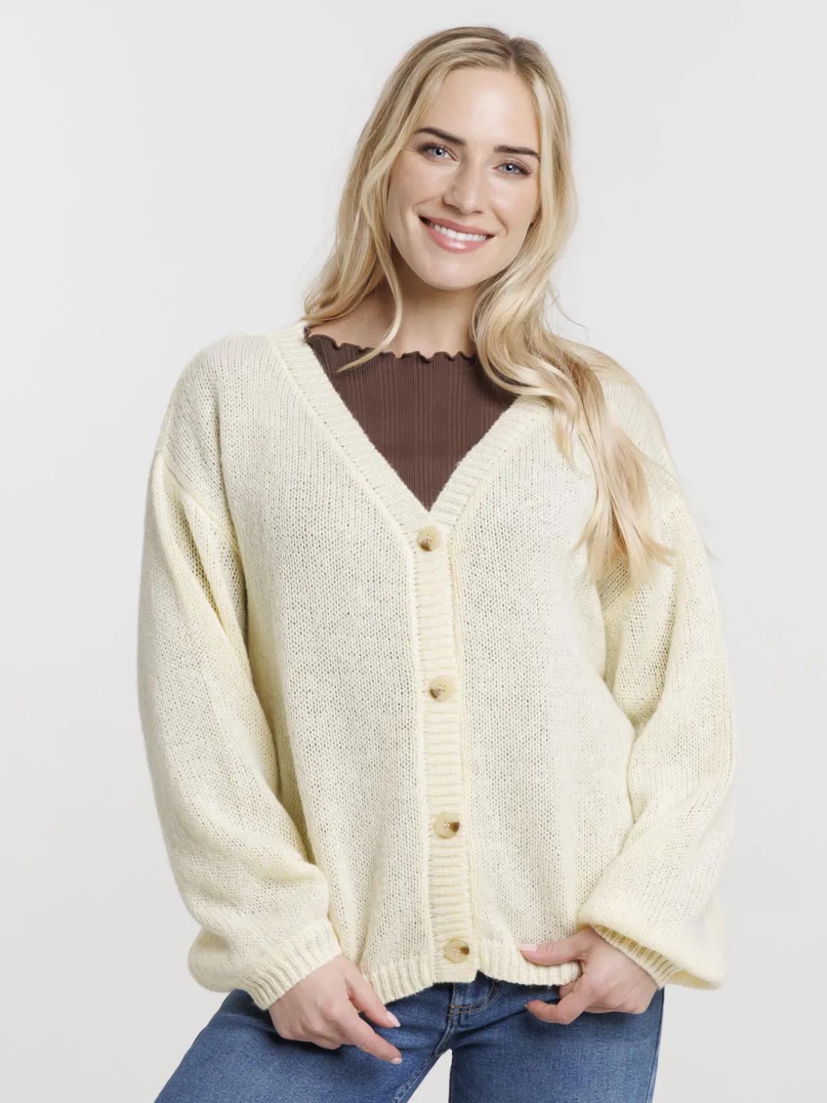 Gilet boutonné col V femme