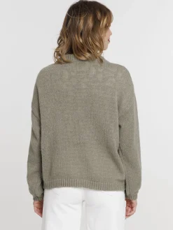 Gilet boutonné col V tilleul femme
