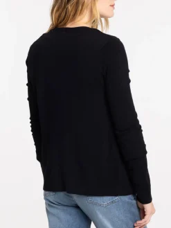 Gilet boutonné coloris noir femme