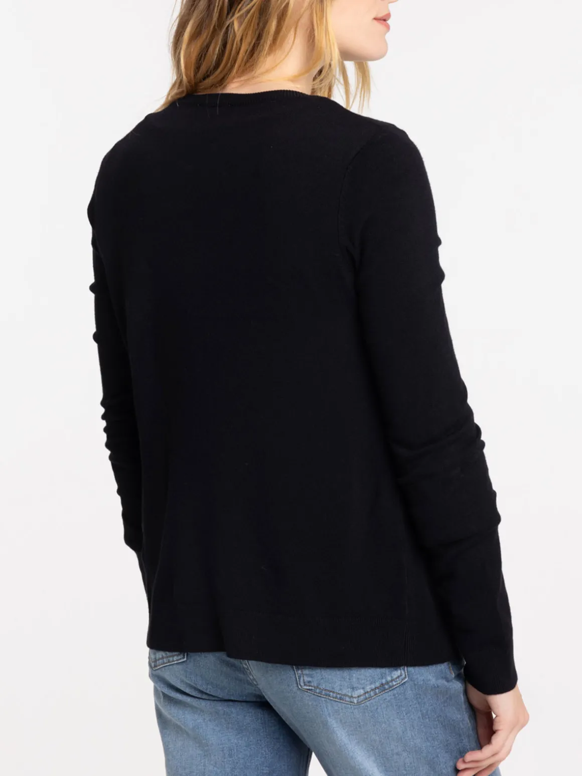 Gilet boutonné coloris noir femme