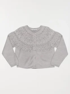 Gilet boutonné gris chiné fille (3-12A)