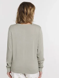 Gilet boutonné mousse clair femme