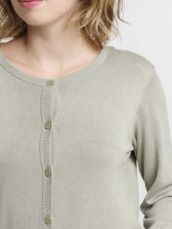Gilet boutonné mousse clair femme