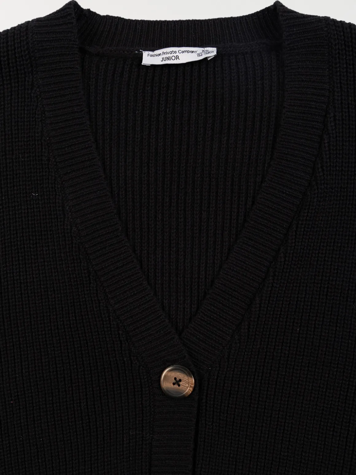 Gilet boutonné noir fille (XXS-M)