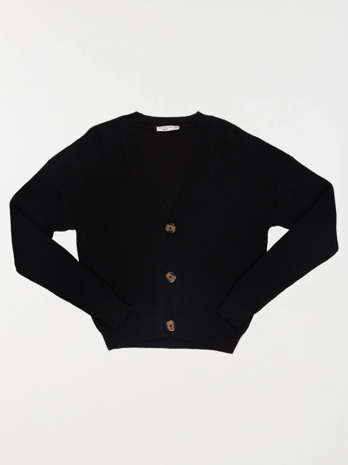 Gilet boutonné noir fille (XXS-M)