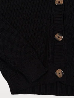 Gilet boutonné noir fille (XXS-M)