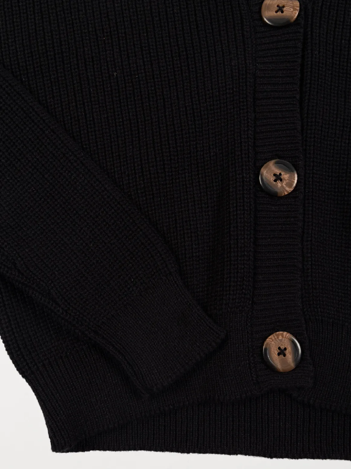Gilet boutonné noir fille (XXS-M)
