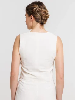 Gilet boutonné sans manches femme