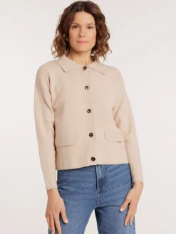 Gilet col classique boutonné femme