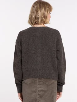 Gilet col rond boutonné femme