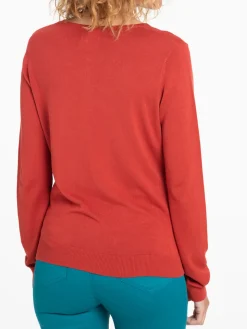 Gilet coloris rouille femme
