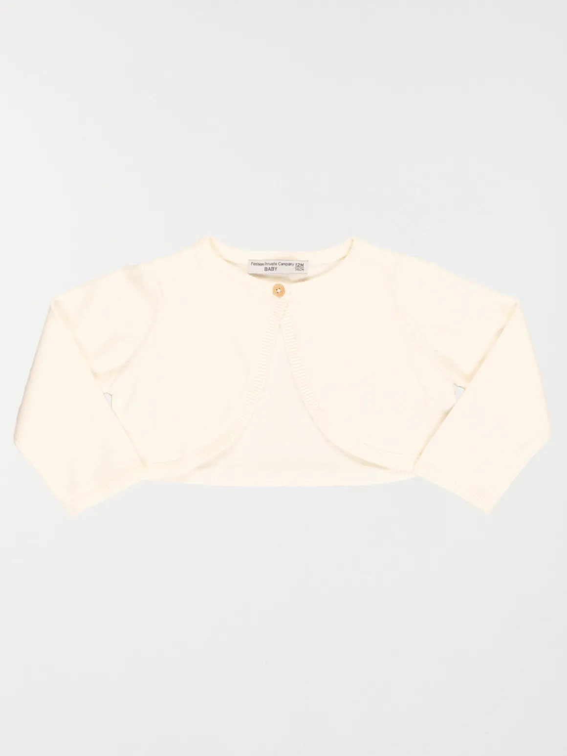 Gilet court ecru fille (3-36M)