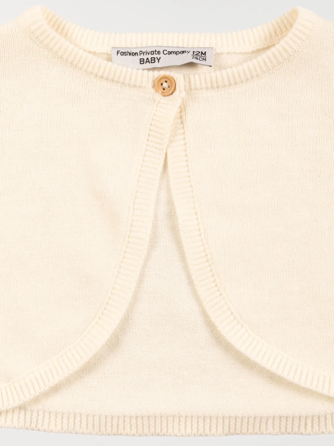 Gilet court ecru fille (3-36M)