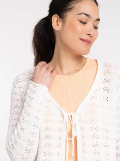 Gilet écru à nouer femme