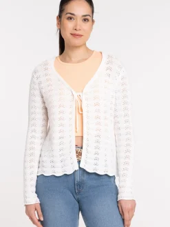 Gilet écru à nouer femme