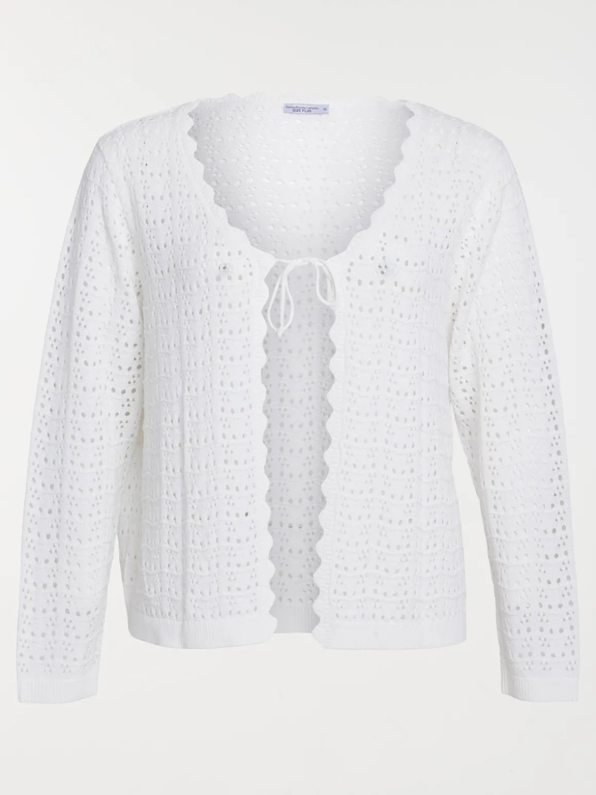 Gilet écru à nouer grande taille femme