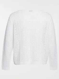 Gilet écru à nouer grande taille femme