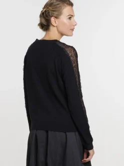 Gilet dentelle noir femme