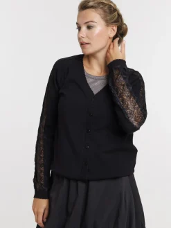 Gilet dentelle noir femme