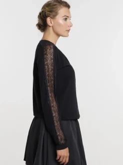Gilet dentelle noir femme
