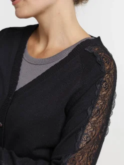 Gilet dentelle noir femme