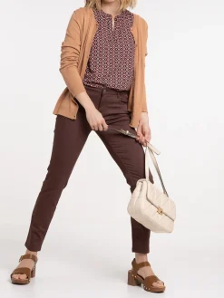 Gilet fin boutonné croissant femme