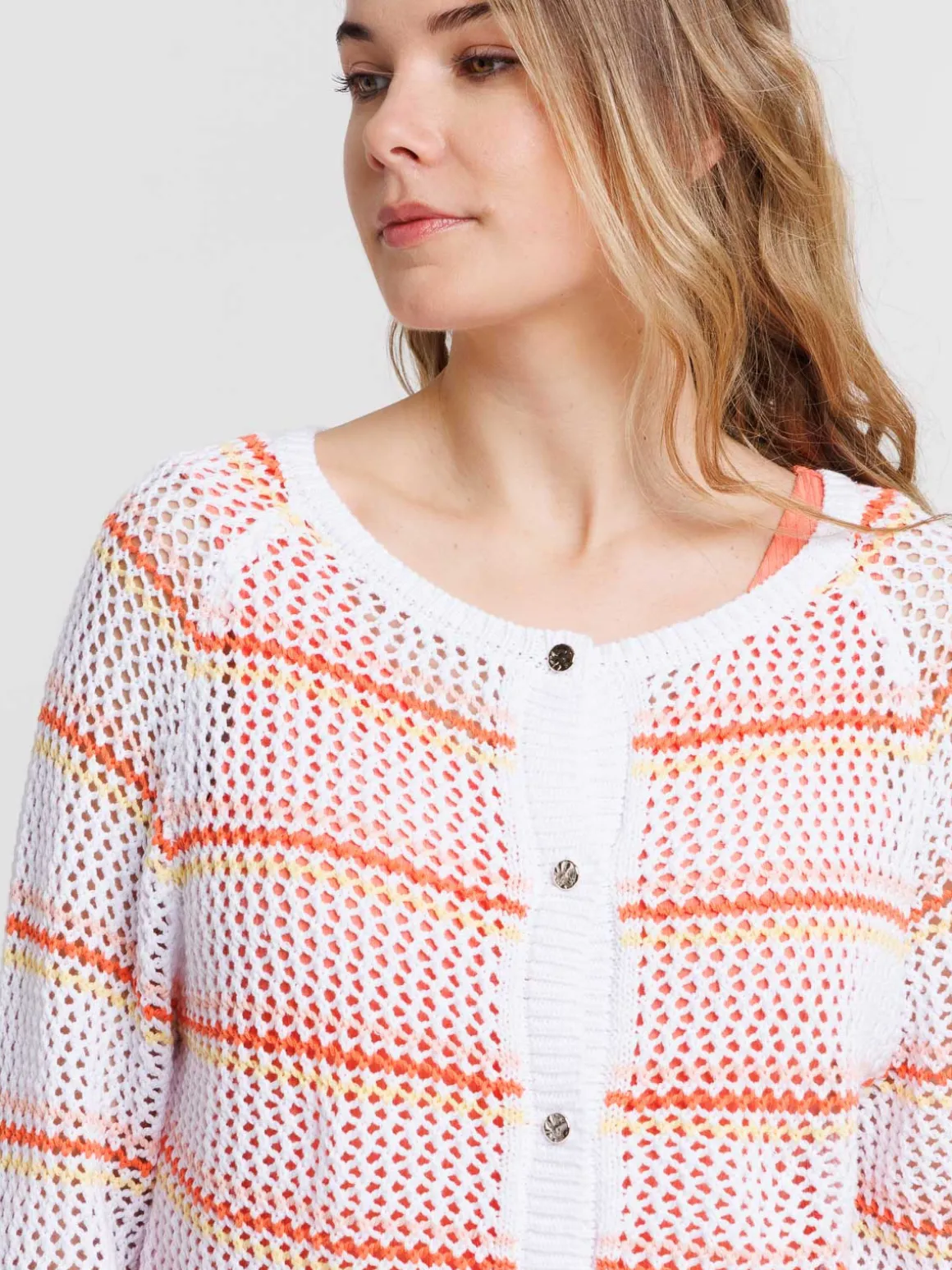 Gilet multicolore boutonné femme