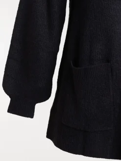 Gilet ouvert noir grande taille femme