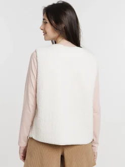 Gilet sans manches écru femme