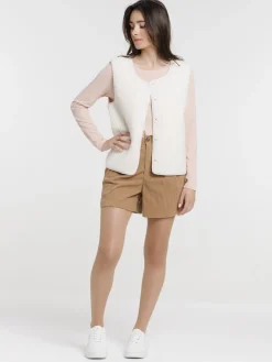 Gilet sans manches écru femme