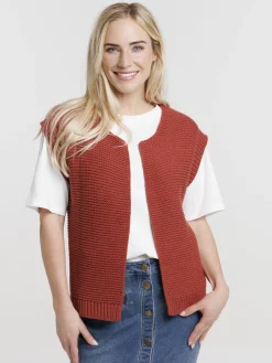 Gilet sans manches ouvert femme