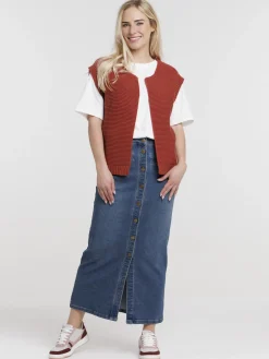Gilet sans manches ouvert femme