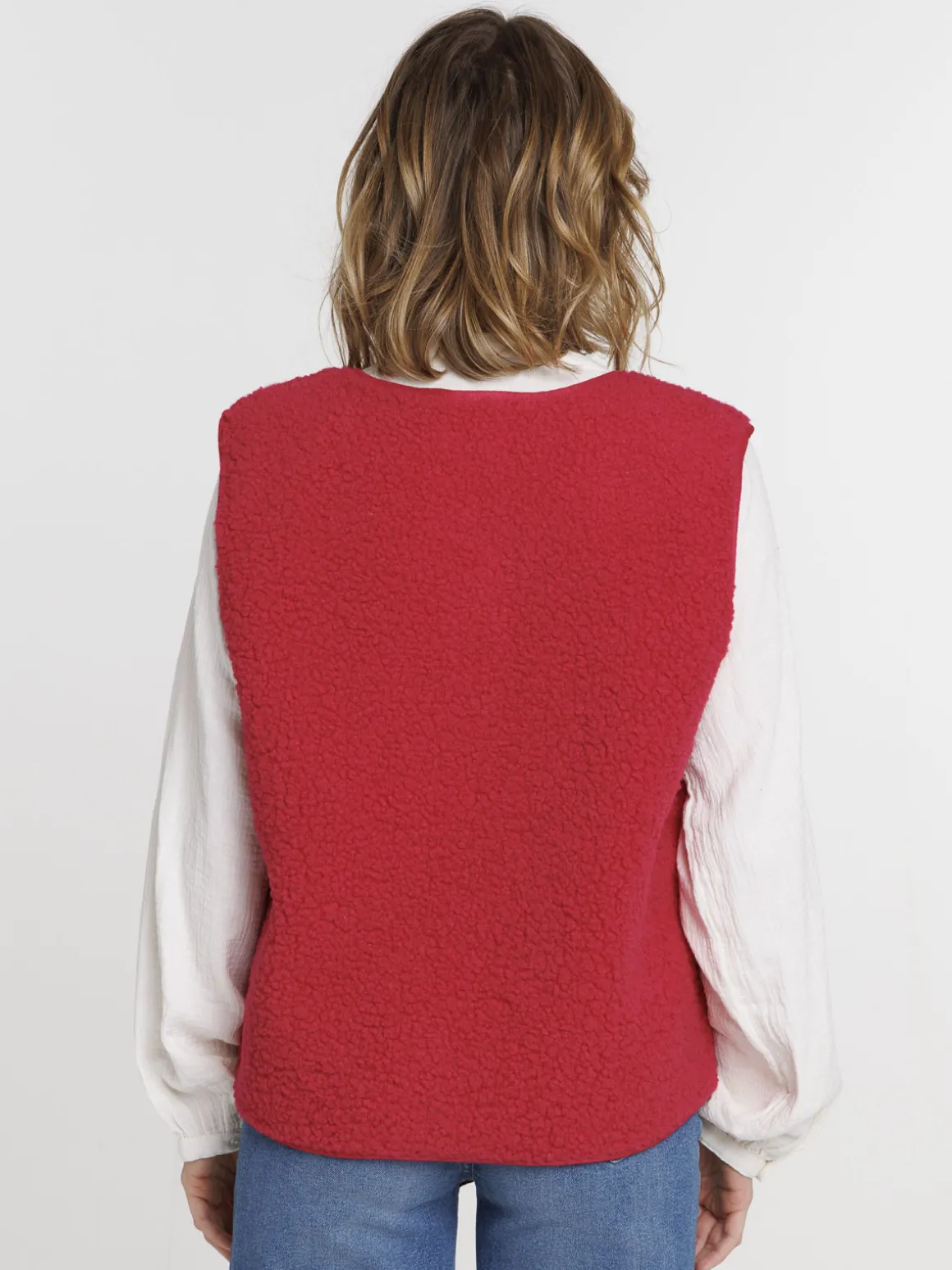 Gilet sans manches rose fiesta femme