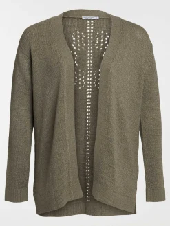 Gilet vert sombre grande taille femme