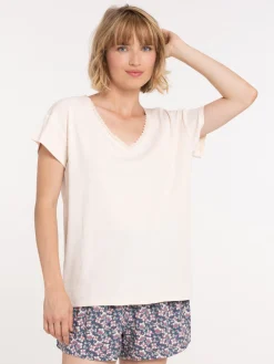 Haut de pyjama poudre rosé femme