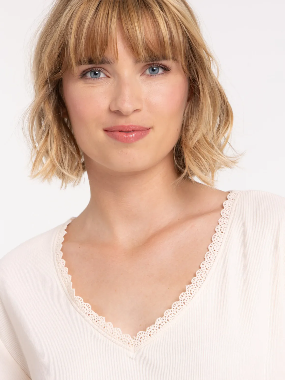 Haut de pyjama poudre rosé femme