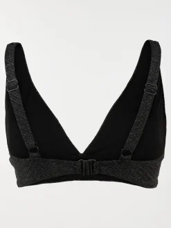 Haut maillot de bain noir brillant femme