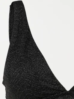 Haut maillot de bain noir brillant femme