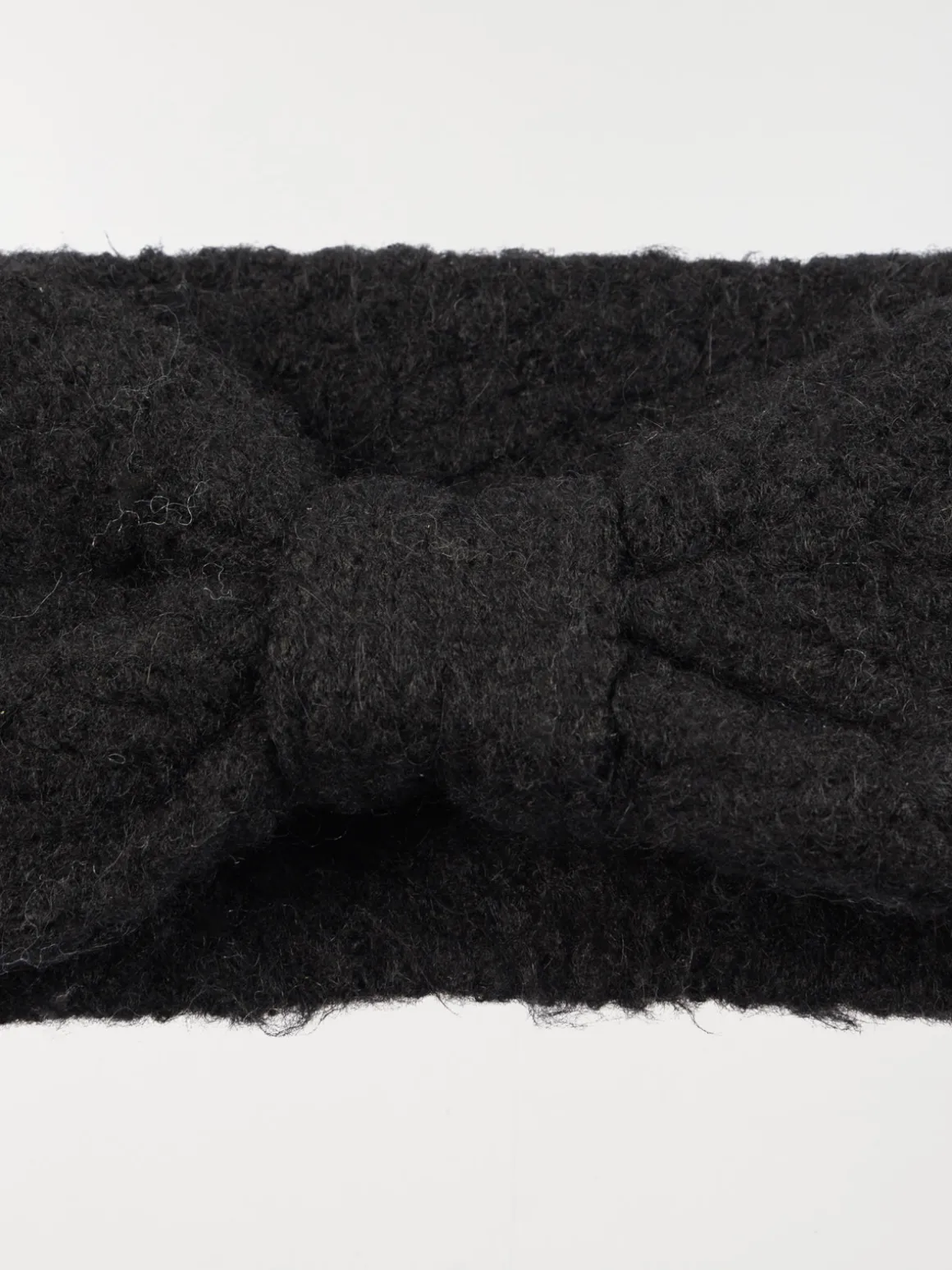 Headband maille tricot noir femme