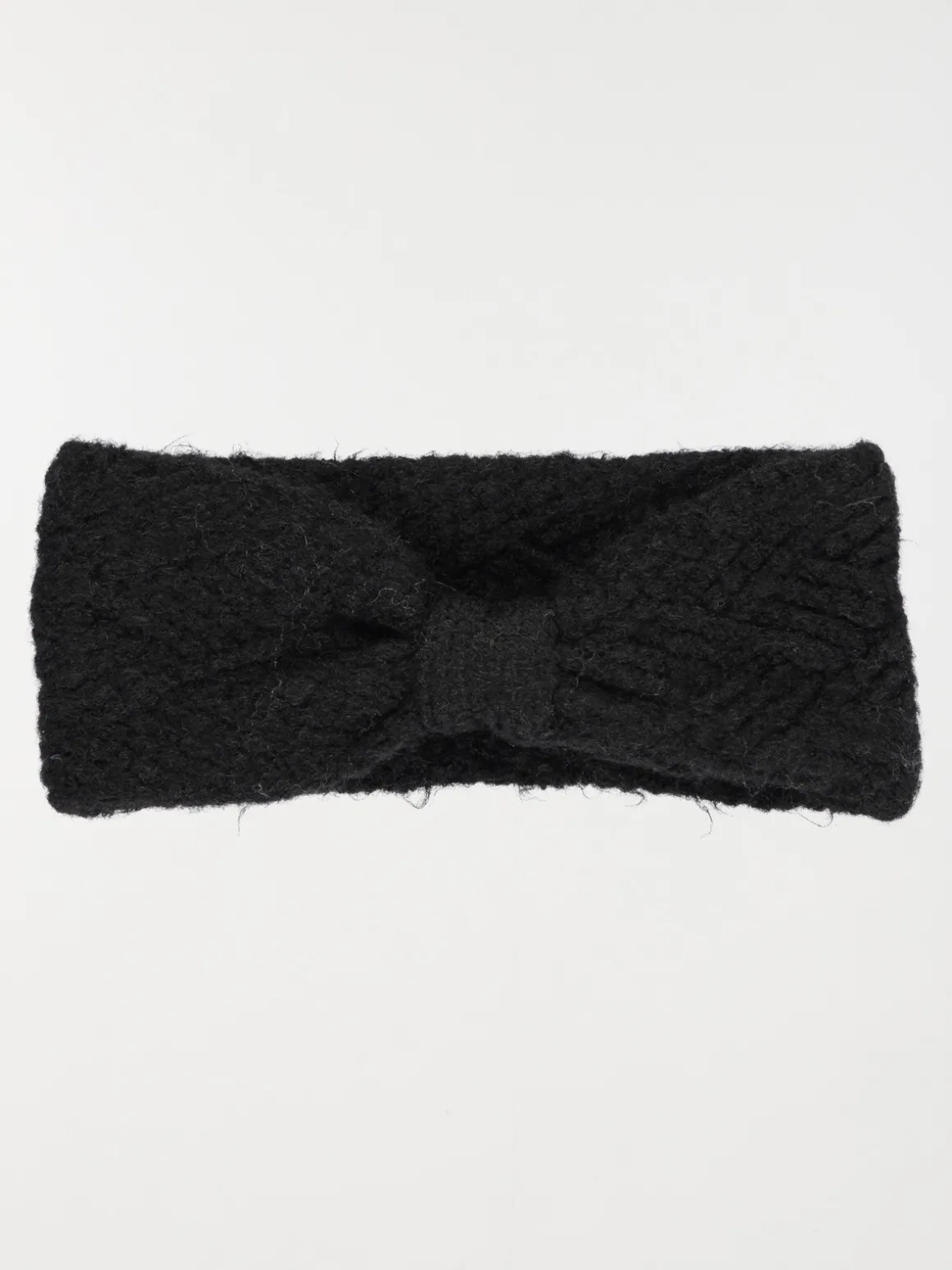Headband maille tricot noir femme