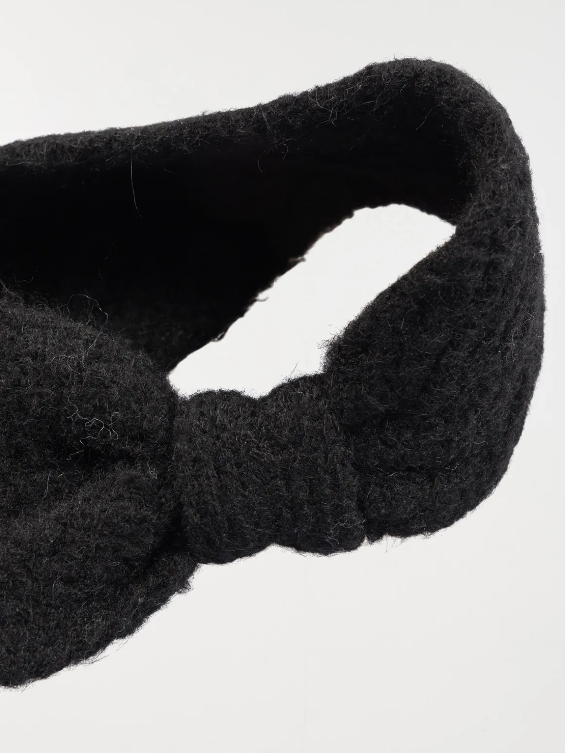 Headband maille tricot noir femme