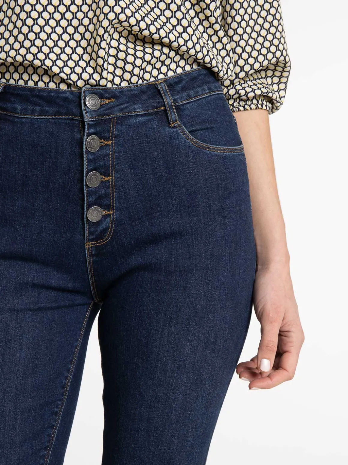 Jean brut taille haute skinny femme