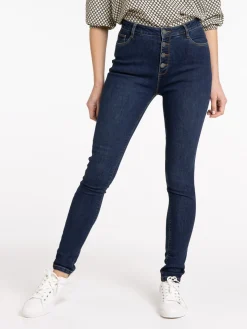 Jean brut taille haute skinny femme