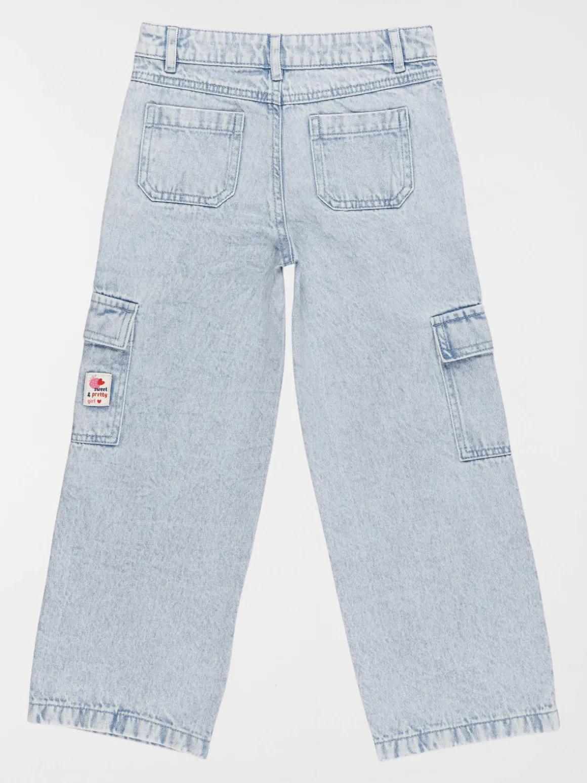Jean fille wide leg cargo (3-12A)