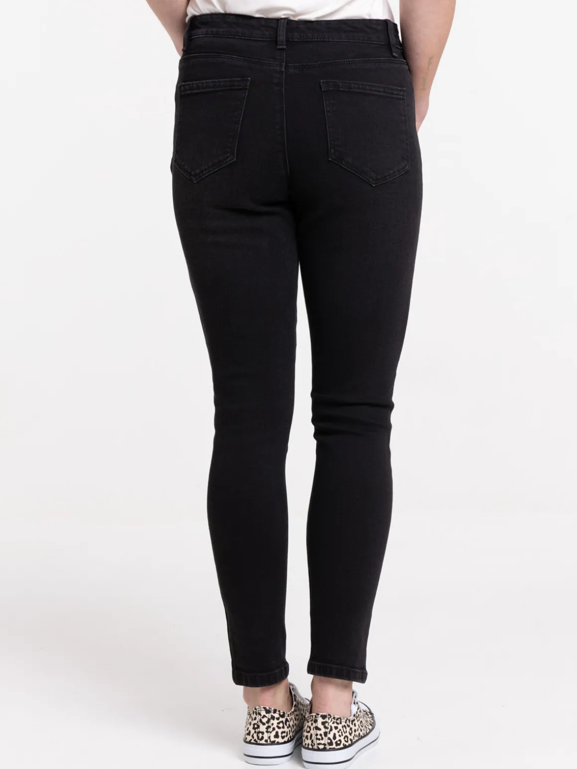 Jean skinny 7/8 noir femme