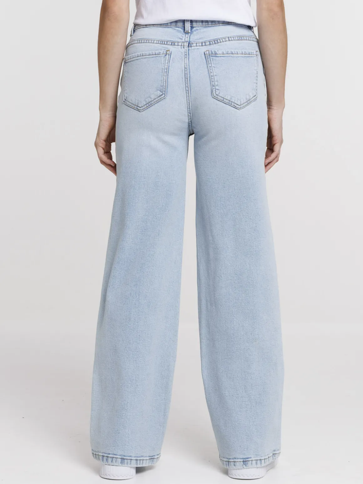 Jean wide leg bleached femme