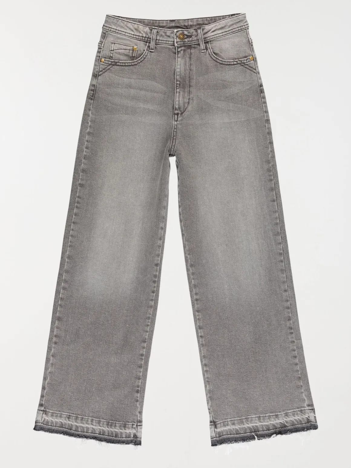Jean wide leg gris fille (XXS-M)