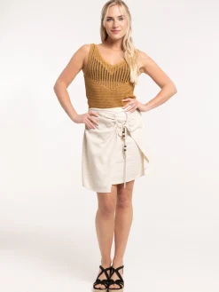 Jupe courte effet portefeuille femme