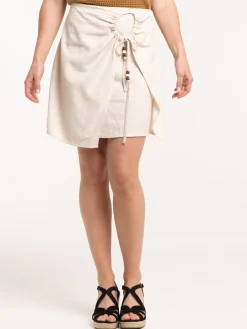 Jupe courte effet portefeuille femme